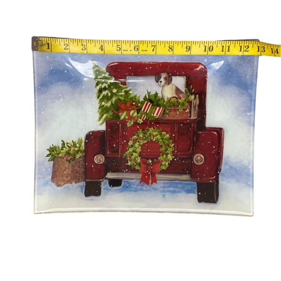 NWOT Prima Design Christmas Glass Plate - Picture 3 of 6